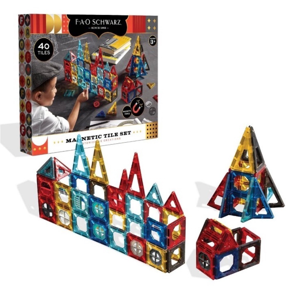 FAO Schwarz Magnetic Tile Set - Multicolor NIB